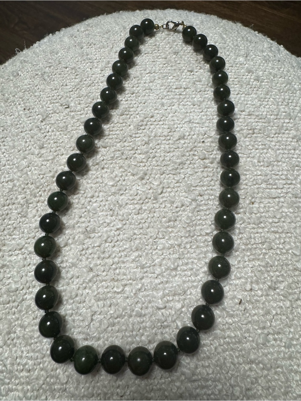 Classic Dark Green Beaded Necklace - Unbranded